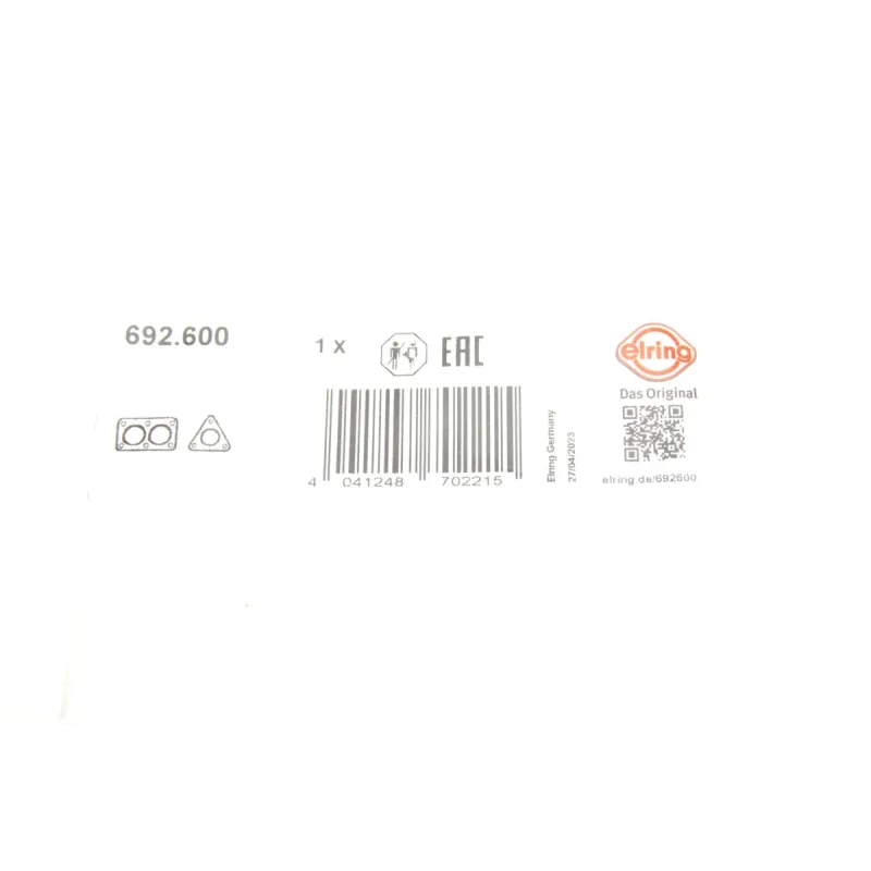 Прокладка клапана EGR ELRING 692.600 для Volvo C30/S40/V50/V60/XC60
