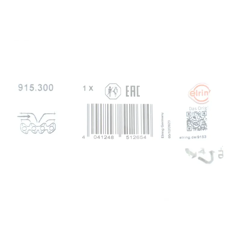 Прокладка впускного колектора ELRING 915.300 для Audi 80/100/A6 2.0 1990-1997