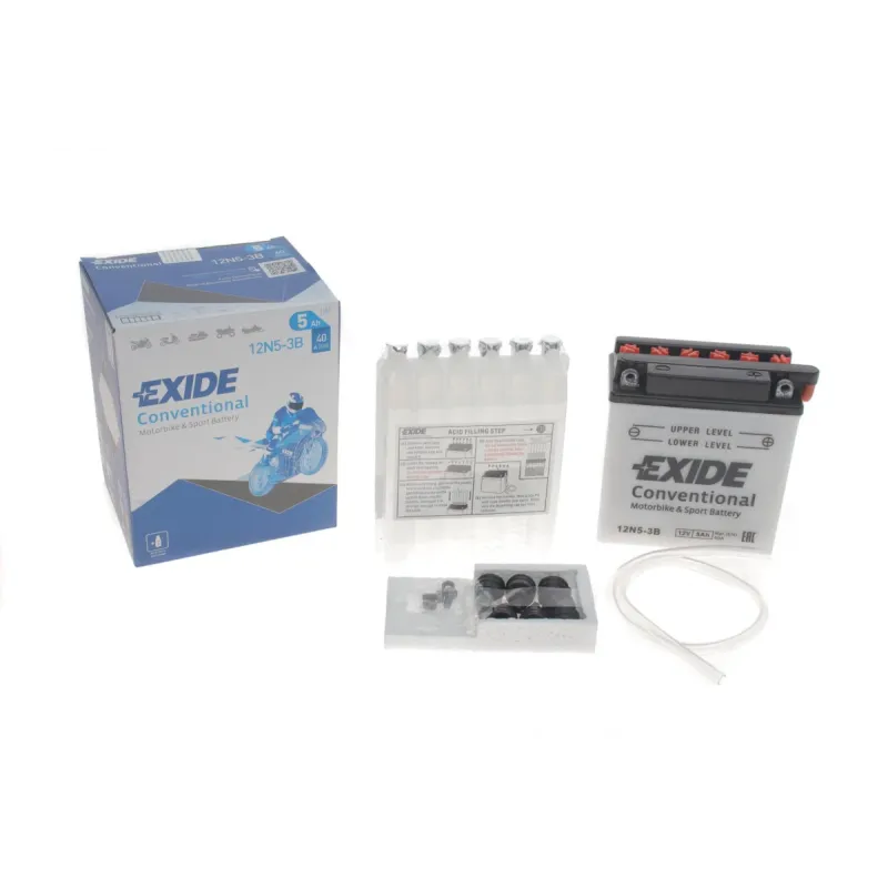 Акумулятор EXIDE 12N5-3B (мото) 5Ah 40A 12V 120x60x130 мм