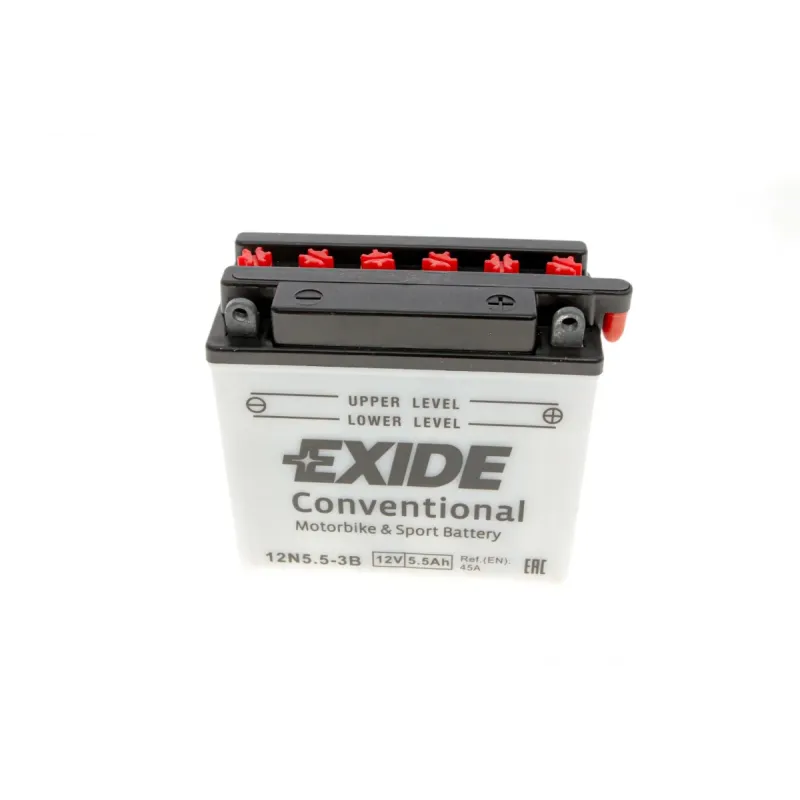 Акумулятор EXIDE 12N5,5-3B для мотоциклів Aprilia ETX, Yamaha RD, 45A, 6Ah, 135x60x130 мм