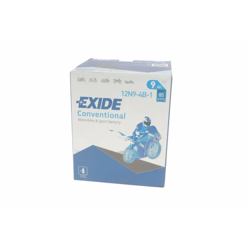 Акумулятор EXIDE 12N9-4B-1 (мото) 9Ah 85A 12V 135x75x140 мм
