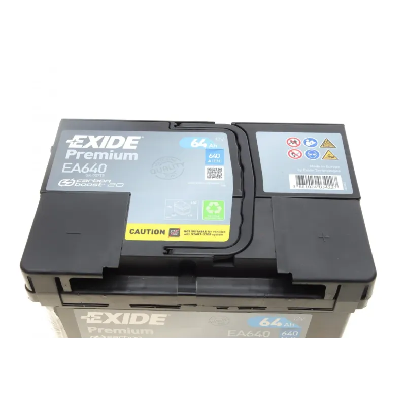 Акумулятор EXIDE EA640 64Ah 640A 242x175x190 B13 для Alfa Romeo 145, 146, 147