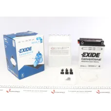 Акумуляторна батарея EXIDE EB12AL-A 12Ah/165A (134x80.1x160/+R/B0) для мотоциклів Kawasaki EN 500, Yamaha XV 535 Virago
