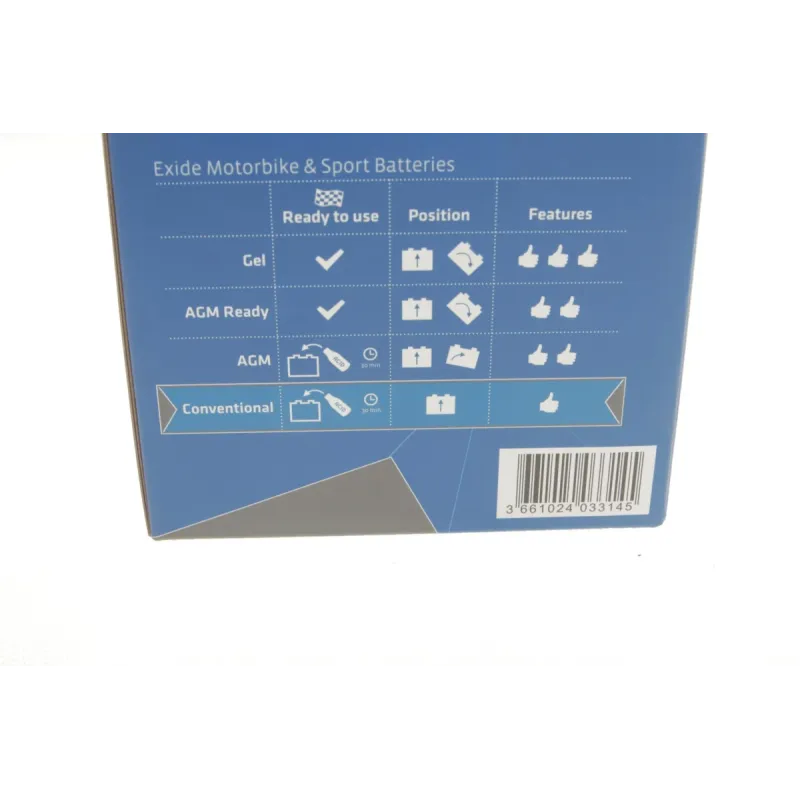 Акумулятор EXIDE EB4L-B 4Ah 12V 50A (120x70x95 мм) для мотоциклів