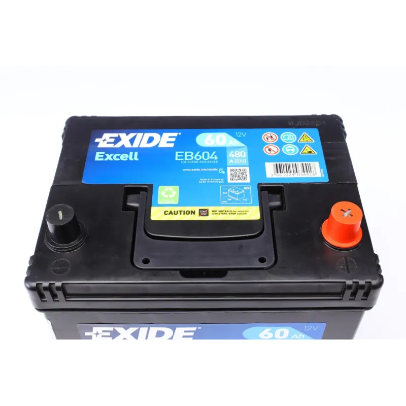 Акумуляторна батарея 60Ah/480A (230x173x222) EXIDE EB604 для Honda Accord, Civic, Hyundai i20