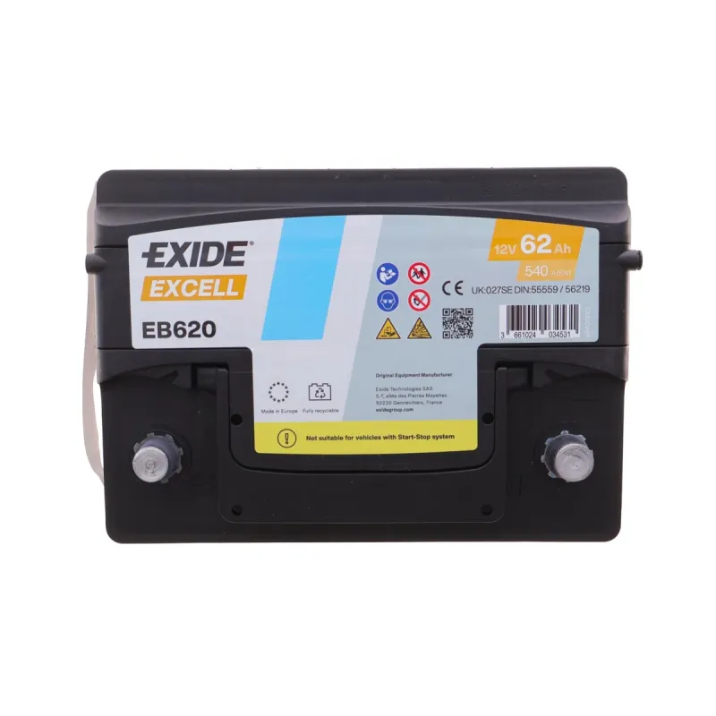 Акумуляторна батарея 62Ah/540A (242x175x190/+R/B13) Excell