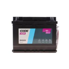 Акумулятор EXIDE EK620 Start-Stop AGM 62Ah/680A (242x175x190/+R/B13)