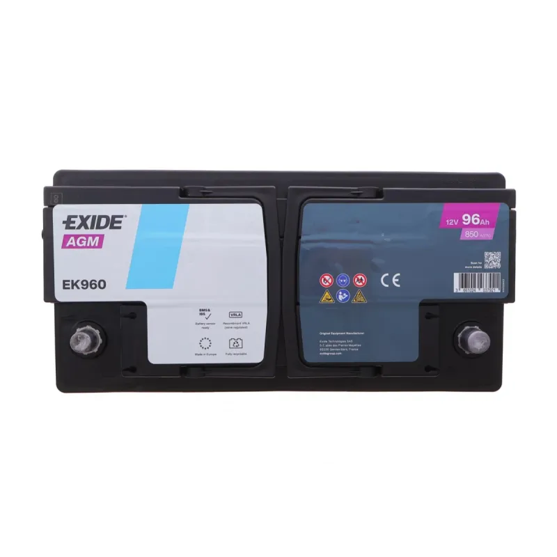Акумуляторна батарея EXIDE EK960 96Ah/850A AGM (353x175x190) для легкового транспорту