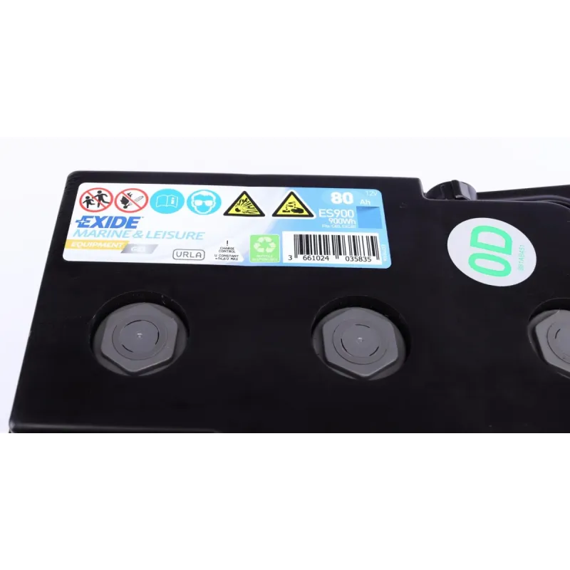 Акумуляторна батарея GEL 80Ah 540A EXIDE ES900 для водного транспорту, 353x175x190 мм
