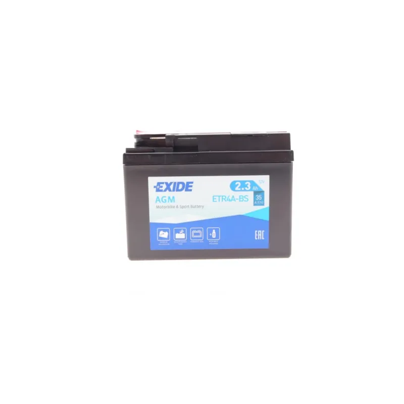 Акумулятор AGM EXIDE ETR4A-BS (мото) 2.3Ah 35A 12V 115x50x85 мм