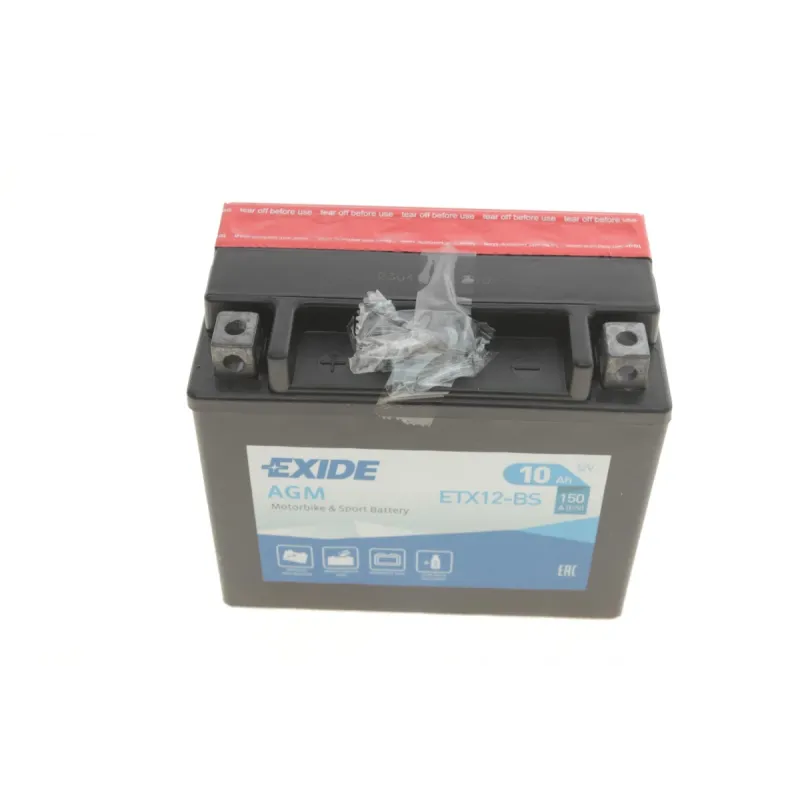Акумулятор AGM EXIDE ETX12-BS 10Ah 150A (150x87x130/+L/B0) для мотоциклів