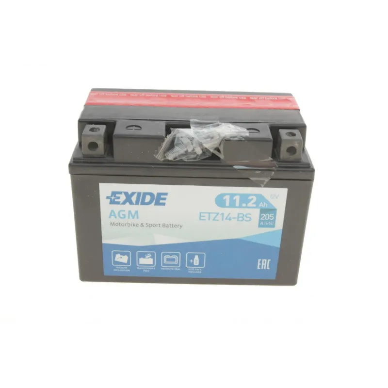 Акумулятор AGM EXIDE ETZ14-BS 11Ah 205A для мотоциклів Honda CBR, BMW S 1000 RR, Benelli TNT