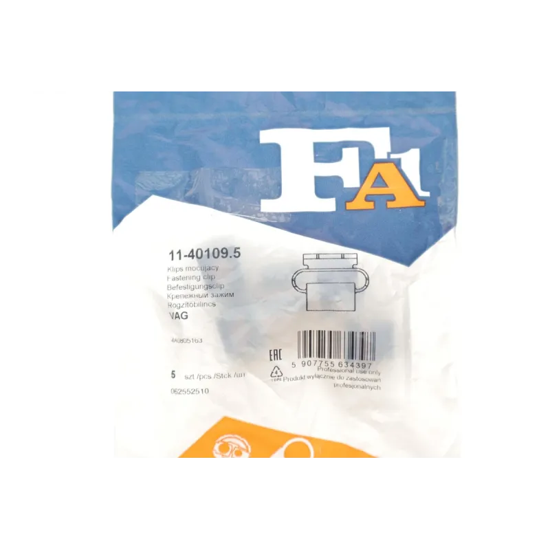 Кліпса кріплення шумоізоляції FA1 11-40109.5 для Audi A3, A4, VW Passat B5 1991-2005, діаметр 6.7 мм (комплект 5 шт.)