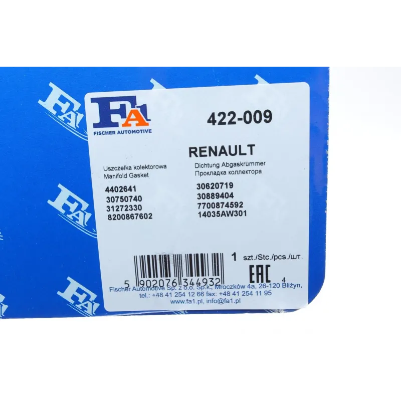 Прокладка випускного колектора FA1 422-009 для Renault Master/Trafic, Opel Vivaro, Nissan Primastar 1.9 dCi