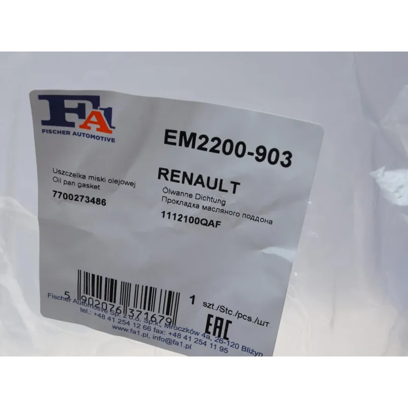 Прокладка піддону FA1 EM2200-903 для Renault Kangoo 1.5dCi 01-, DACIA LOGAN 1.5 dCi
