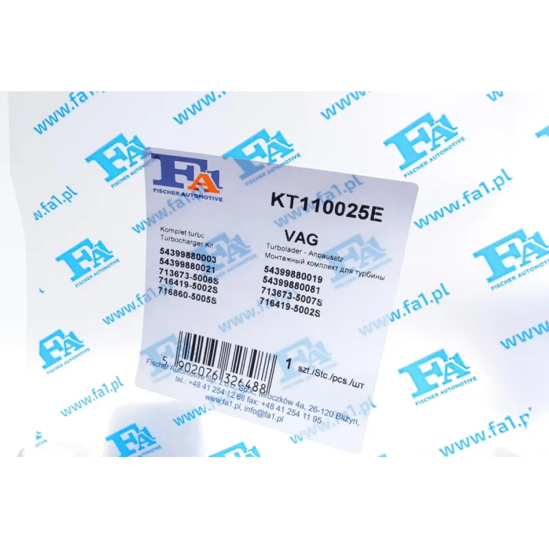 Комплект прокладок турбіни FA1 KT110025E для Ford Galaxy, VW Sharan 1.9 TDI 2000-2010