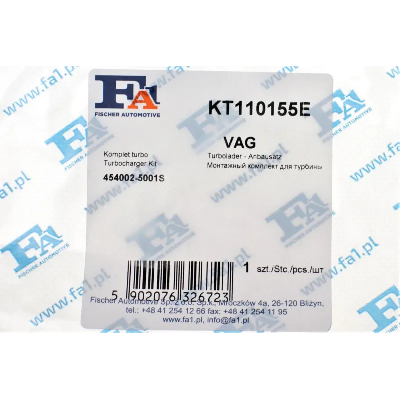 Комплект прокладок турбіни FA1 KT110155E для Volkswagen Transporter T4 1.9 TD 1992-2003