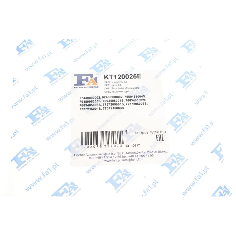 Комплект прокладок турбіни FA1 KT120025E для Opel Astra H, Vectra C 1.9 CDTI 2004-2010