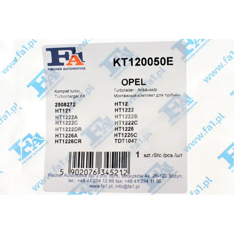 Комплект прокладок турбіни FA1 KT120050E для Renault Master, Nissan Interstar, Opel Movano 3.0 dCi 2003-