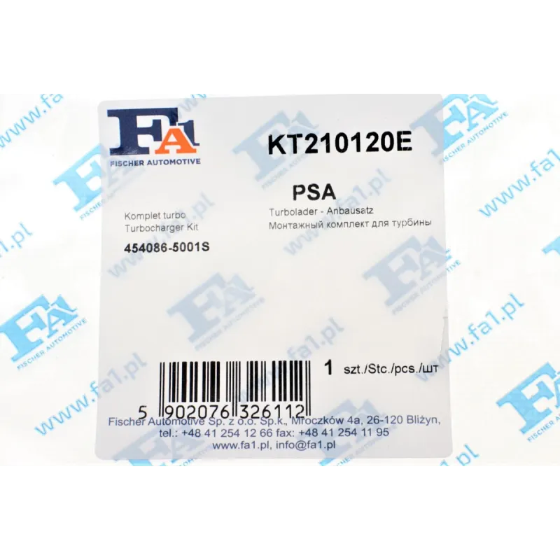 Комплект прокладок турбіни FA1 KT210120E для Citroen Jumpy, Fiat Scudo, Peugeot Expert 1.9 TD 96-03