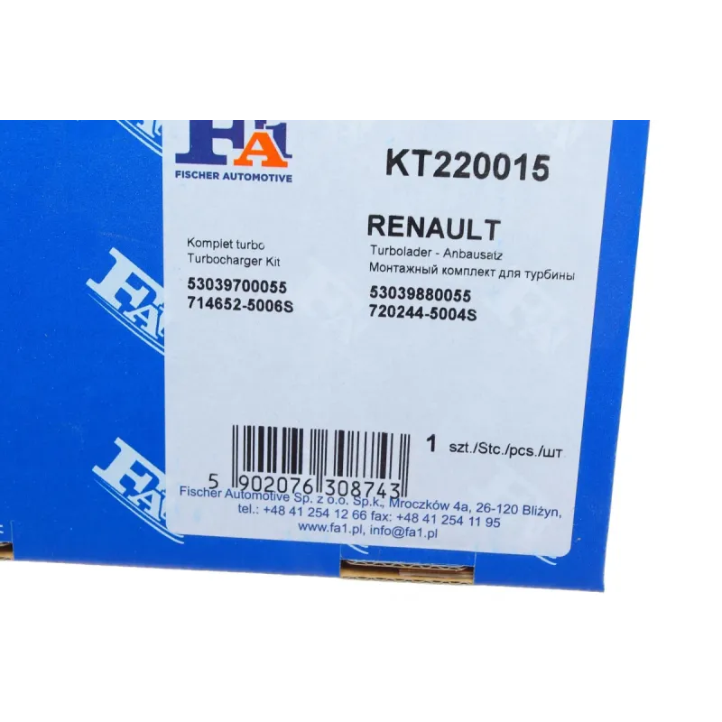 Комплект прокладок турбіни FA1 KT220015 для Renault Master II 2.5 dCi 2001-2010
