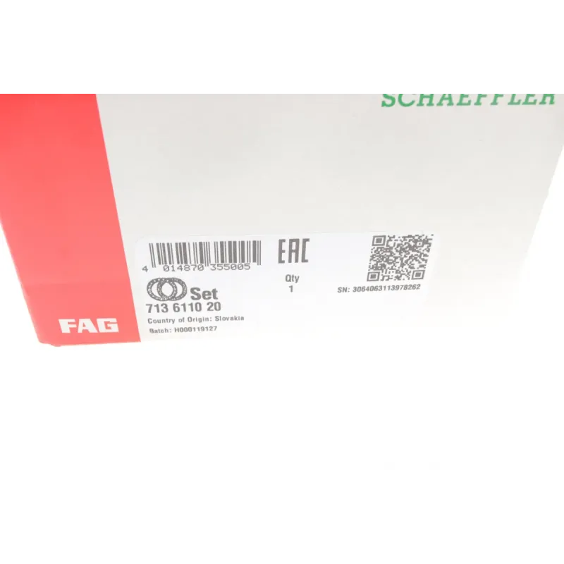 Підшипник маточини задній FAG 713611020 для Skoda Rapid, Roomster, Seat Toledo IV