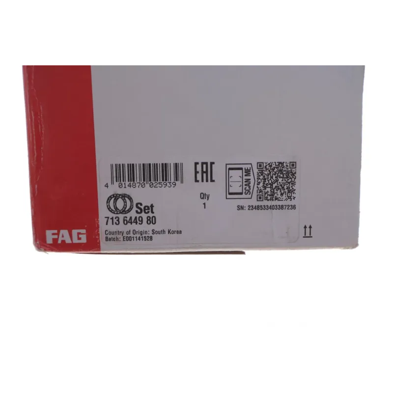 Підшипник маточини передній FAG 713644980 для Daewoo Evanda, Chevrolet Epica 2.0 2005-, зовнішній діаметр 139.3 мм