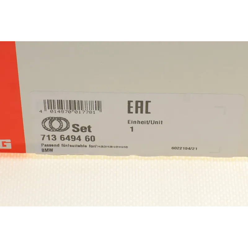 Підшипник маточини задній FAG 713 6494 60 для BMW X5 E70/F15, X6 E71/F16 (51x100x50.3 мм, з датчиком ABS)