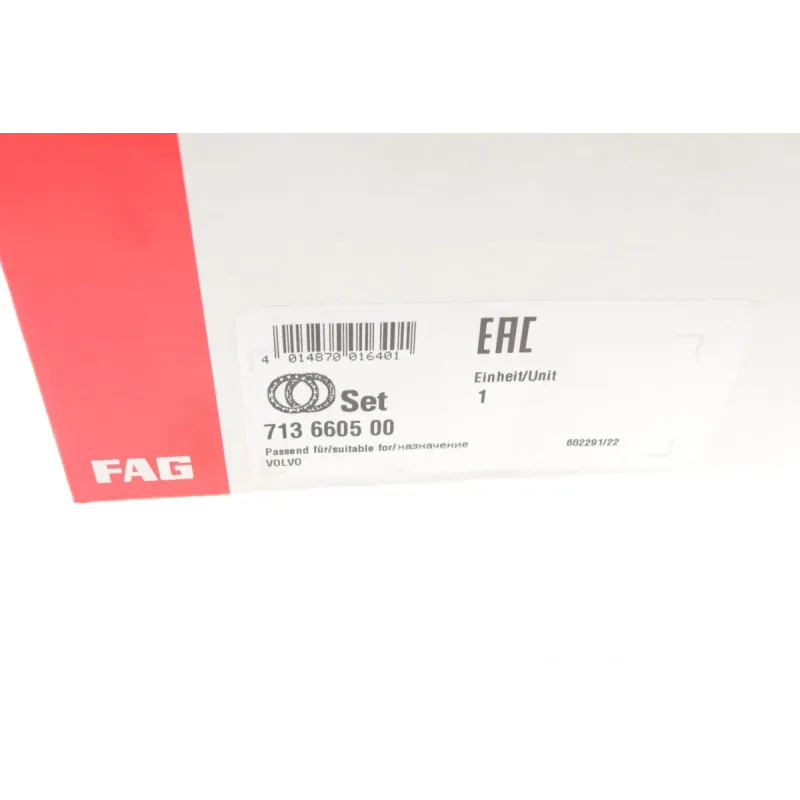Підшипник маточини передньої FAG 713 6605 00 для Volvo XC90 I 2002-2014, 135.7 мм