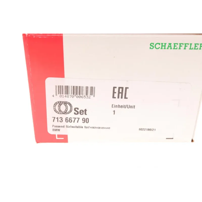Підшипник маточини передній FAG 713 6677 90 для BMW 3 (E90/E91/E92)/5 (E60/E61)/X3 (E83)/X5 (E53) 90x49x45 мм