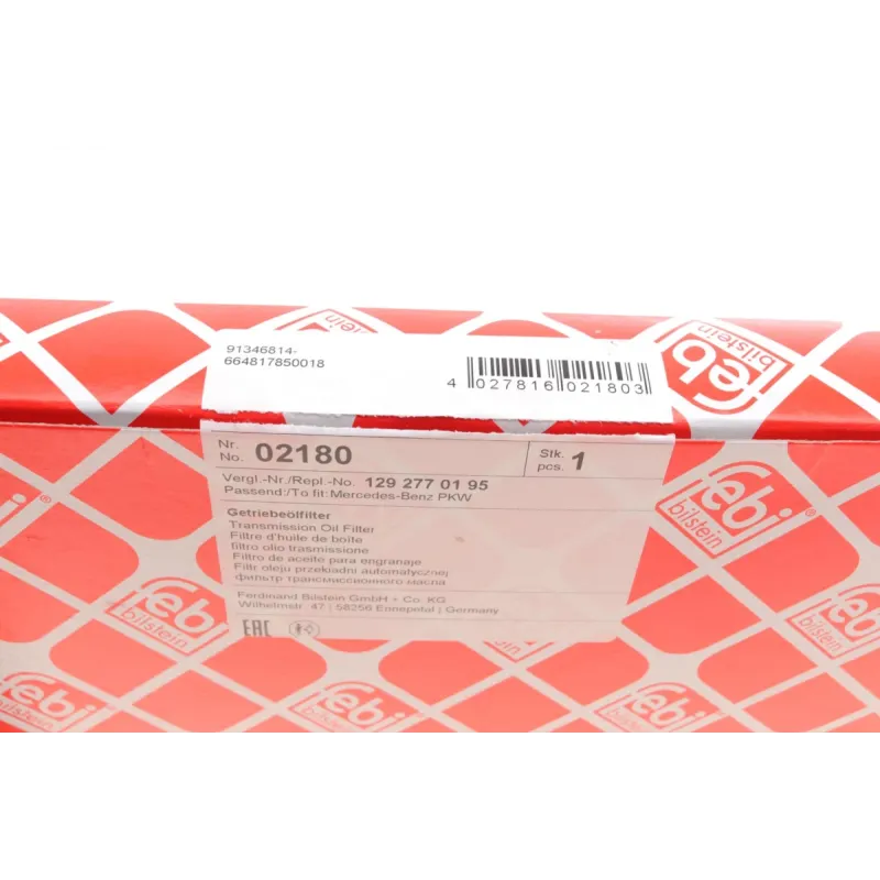 Фільтр АКПП FEBI BILSTEIN 02180 для Mercedes-Benz E-Class W124/W210, S-Class W126/W140 174x188.8x25 мм