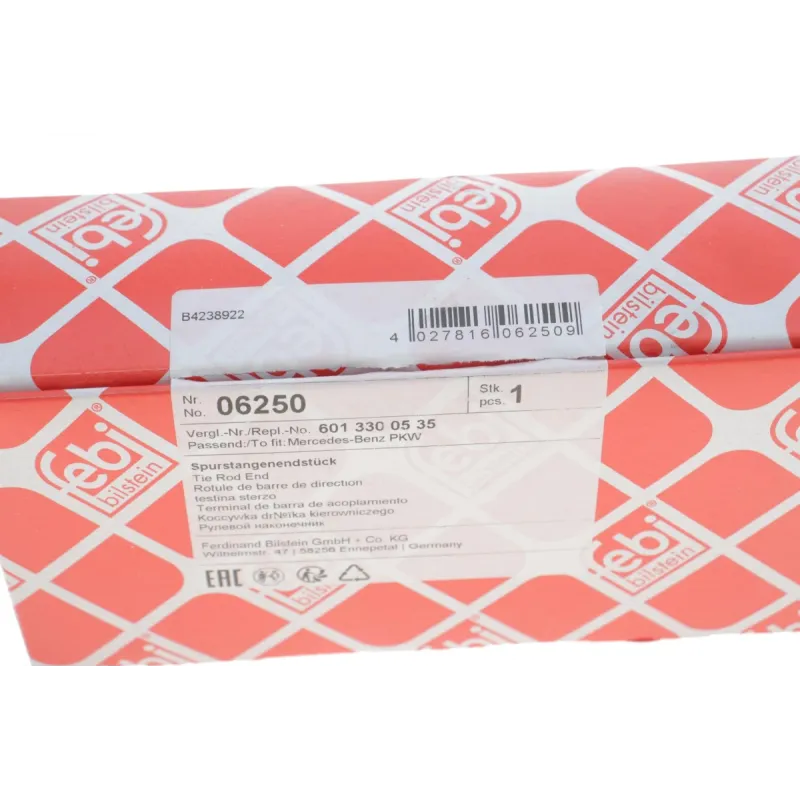 Наконечник рульової тяги (R) FEBI BILSTEIN 06250 для Mercedes-Benz T1 (601, 602) 1977-1996, M14 x 1,5