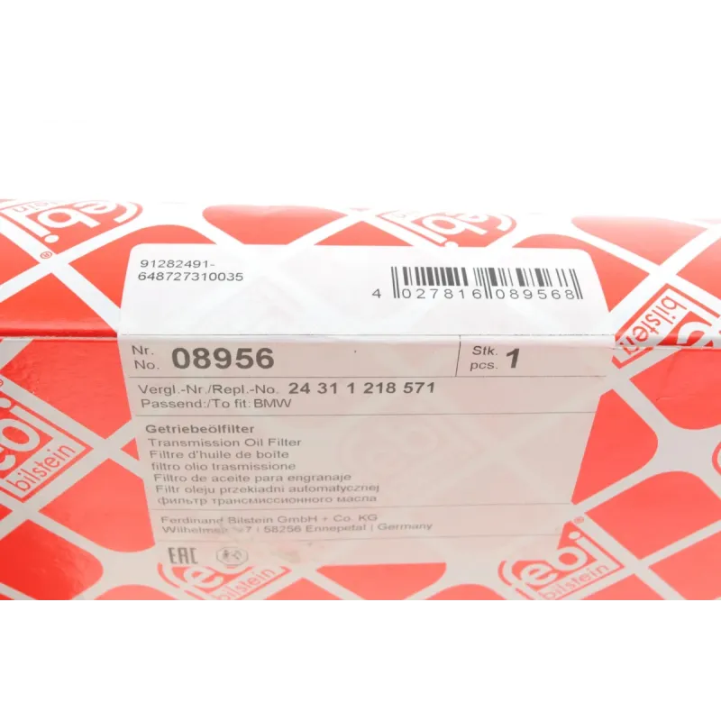 Фільтр АКПП FEBI BILSTEIN 08956 для BMW 5 (E34) 7 (E32) 2.0-3.5i 1988-1994, сітчастий 161x152x35 мм