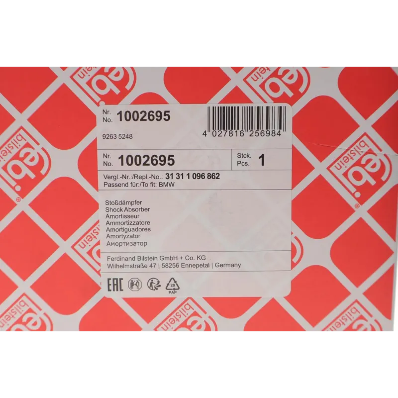 Амортизатор передній FEBI BILSTEIN 1002695 для BMW 5 (E39) 520d/525td 1997-2004