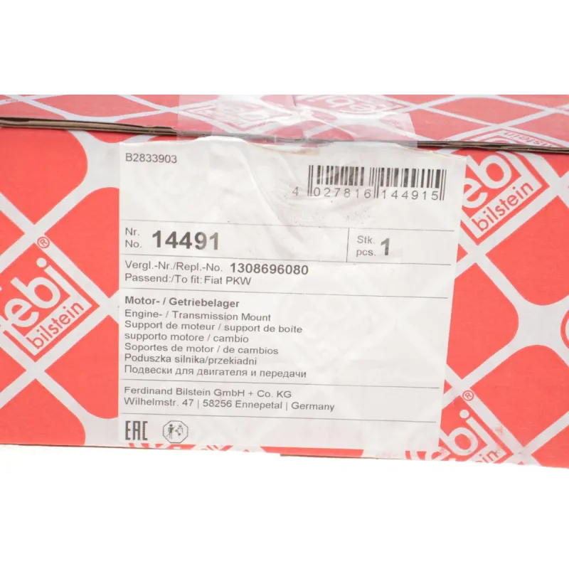 Подушка КПП FEBI BILSTEIN 14491 задня для Fiat Ducato 1994-2006, Citroen Jumper 1994-2011
