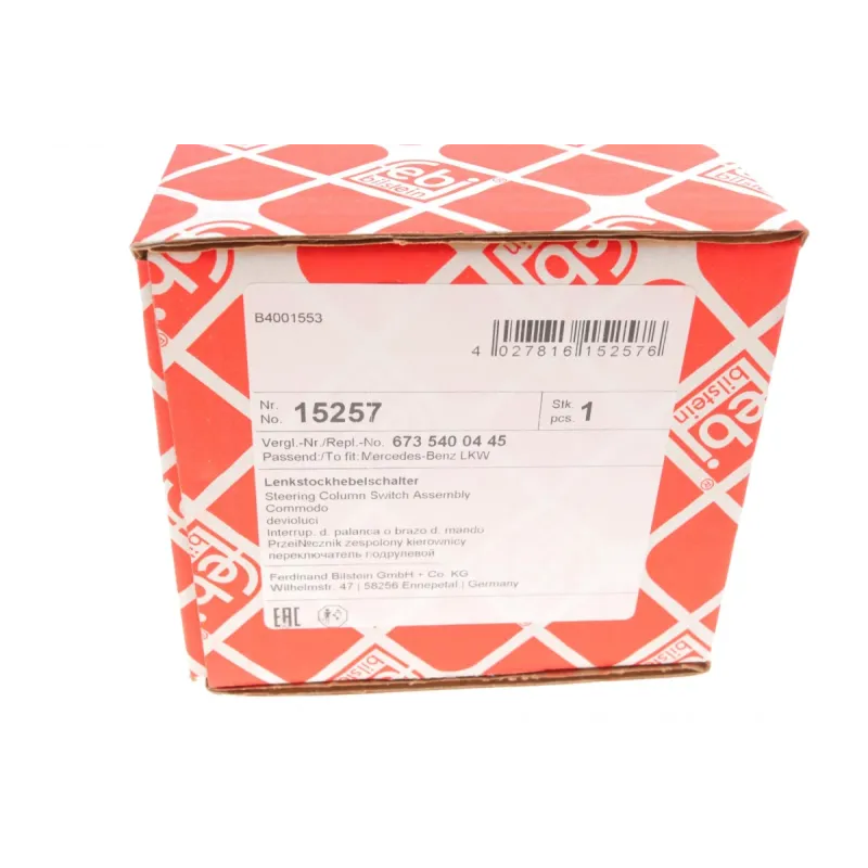 Перемикач поворотів FEBI BILSTEIN 15257 з функцією гудка для Mercedes-Benz T2/LN1 (609 D, 709 D, 809 D, 811 D, 814 D) 1986-1994