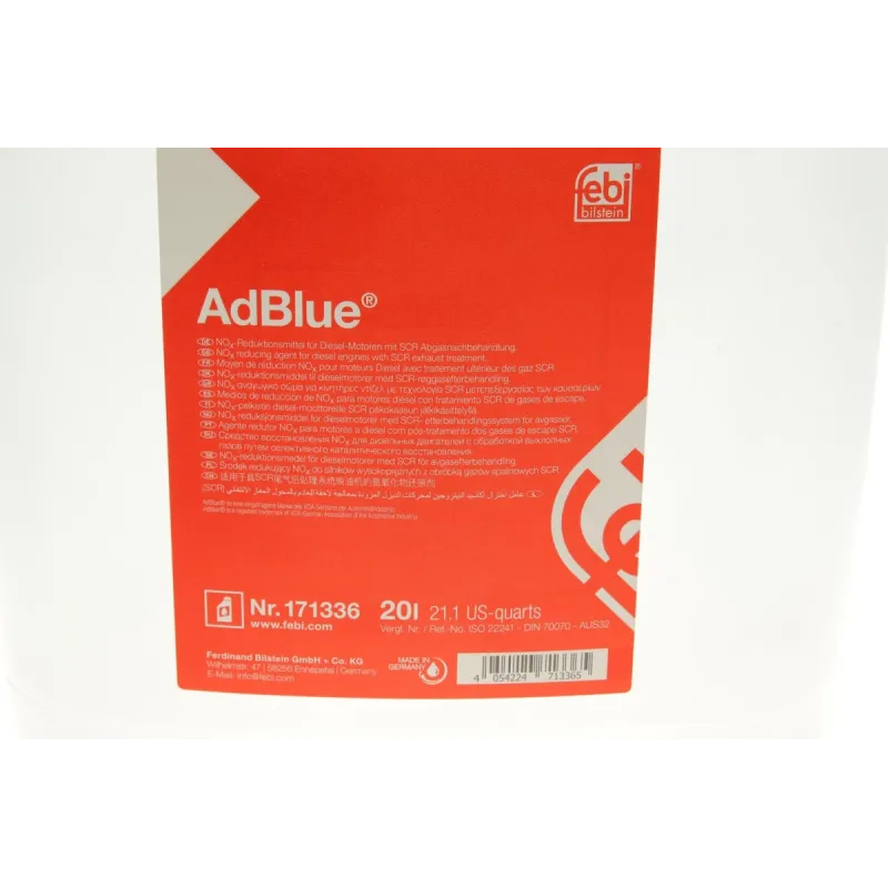 Рідина AdBlue FEBI BILSTEIN 171336 (20л) для Audi A4, A6, BMW 5, Mercedes-Benz E-Class