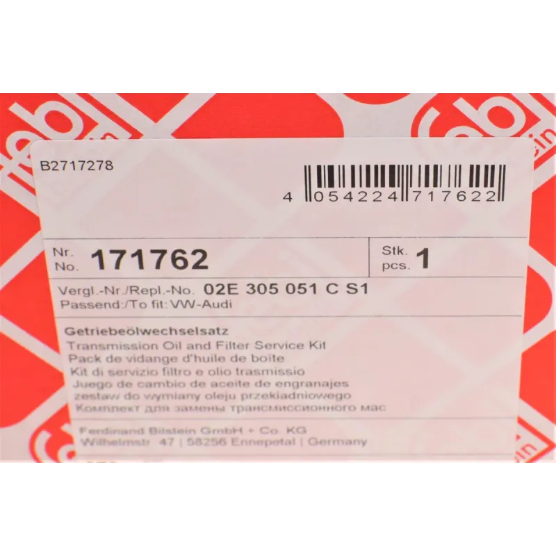 Комплект для заміни оливи АКПП Audi/Skoda/Seat/VW 03-