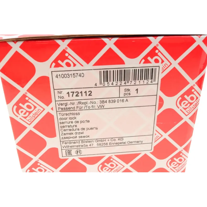Замок дверей електричний FEBI BILSTEIN 172112 задній правий для Skoda Octavia, VW Golf, Passat
