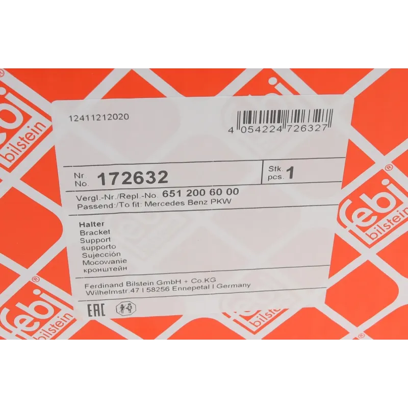 Кожух паливного фільтра з підігрівом FEBI BILSTEIN 172632 для Mercedes-Benz Sprinter 906, Vito W639