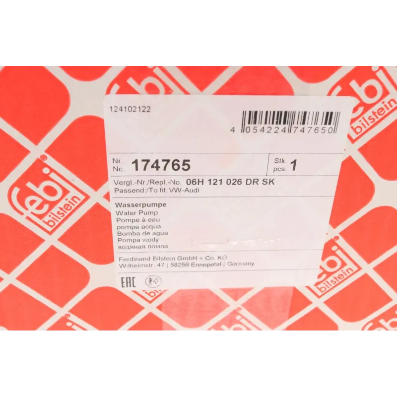 Помпа води FEBI BILSTEIN 174765 для Audi A3/A4/A6/A8, VW Golf, Skoda Octavia 1.8/2.0 TFSI