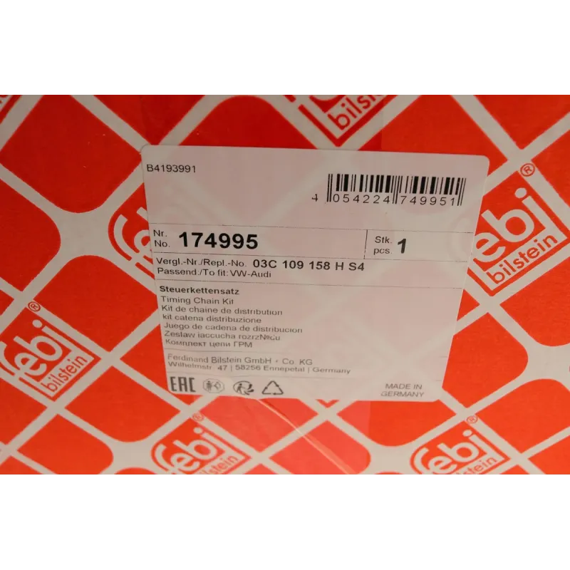 Комплект ланцюга ГРМ FEBI BILSTEIN 174995 для Volkswagen Golf V/VI, Passat 1.4TSI 2007-2014
