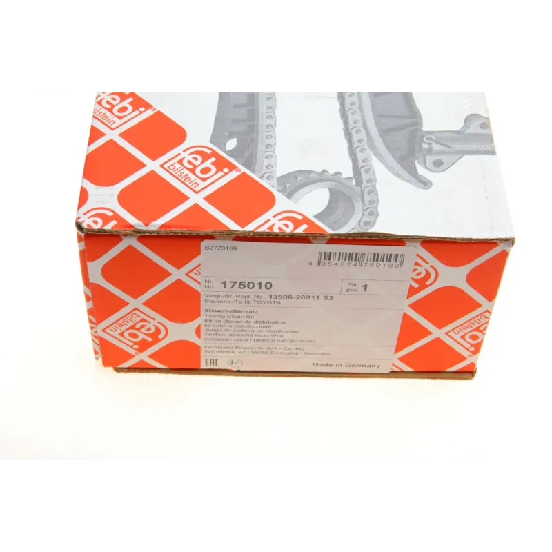 Комплект ланцюга ГРМ FEBI BILSTEIN 175010 для Toyota Avensis, Camry 2000-2009, 52 ланки, крок 7 мм