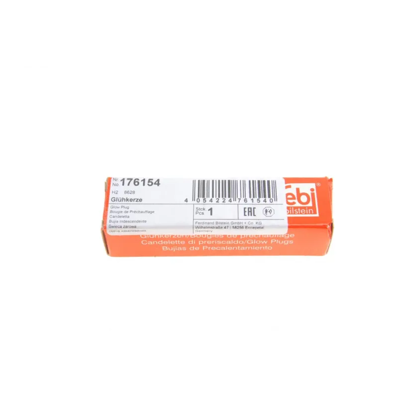 Свічка розжарювання FEBI BILSTEIN 176154 для Renault Megane/Scenic 1.9dT 96-03, 11В, 63.5мм