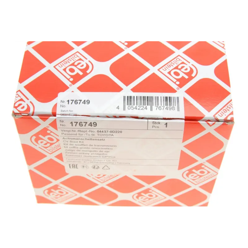 Пильовик ШРКШ внутрішній FEBI BILSTEIN 176749 для Toyota Yaris Vitz 2005-2017, 21/66 мм