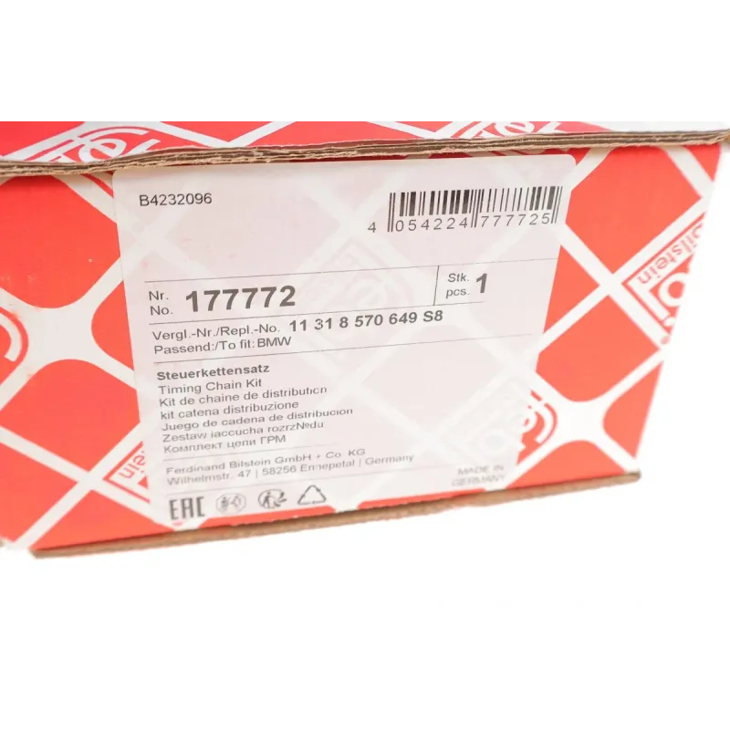 Комплект ланцюга ГРМ FEBI BILSTEIN 177772 для BMW 3 (G20) / 7 (G11) / X5 (G05) / X7 (G07) B37/B57 (86 ланок, крок 8 мм)