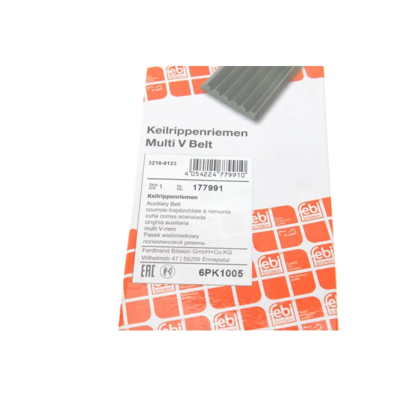 Ремінь генератора FEBI BILSTEIN 177991 для VW Caddy IV/V, T7 2.0 TSi 6PK1005