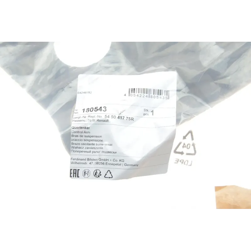 Важіль підвіски FEBI BILSTEIN 180543 передній нижній R для Renault Megane IV/Scenic IV 2015-, конус 22 мм
