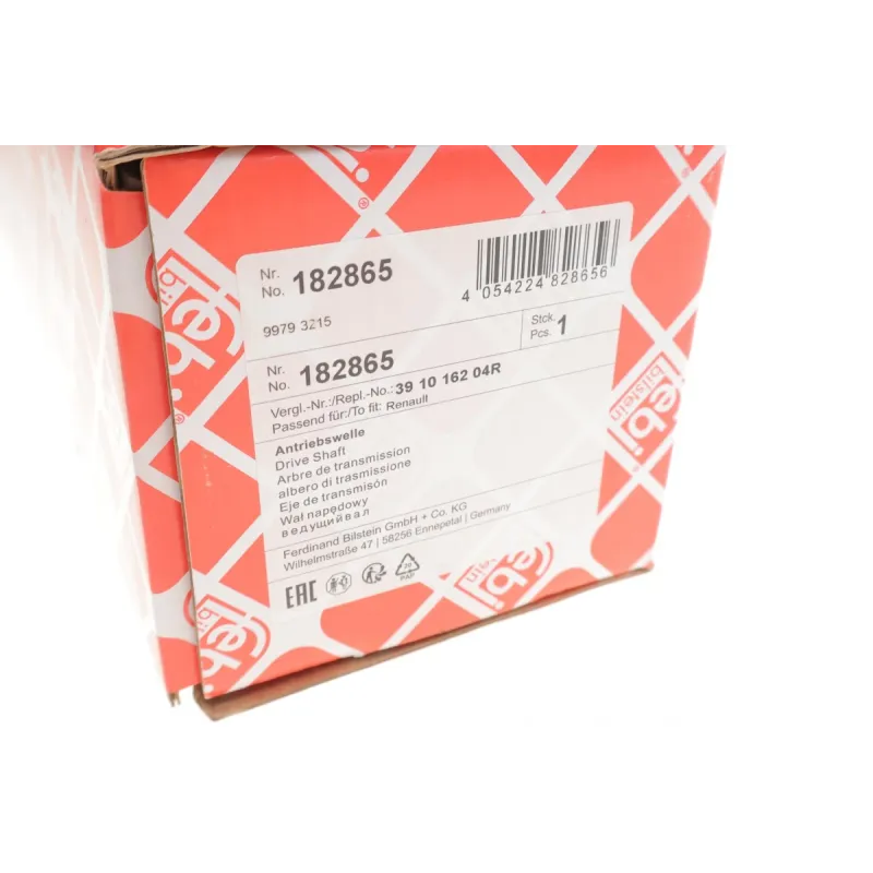 Піввісь передня ліва FEBI BILSTEIN 182865 для Renault Megane/Scenic 1.5 dCi (25/26 з., 668мм) МКПП