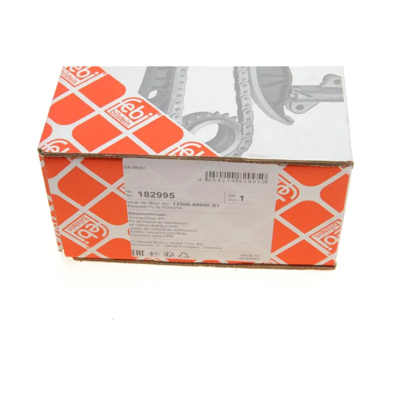 Комплект ланцюга ГРМ FEBI BILSTEIN 182995 для Toyota Corolla 1.8 VVTL-i 2002-2007, 136 ланок, крок 8 мм